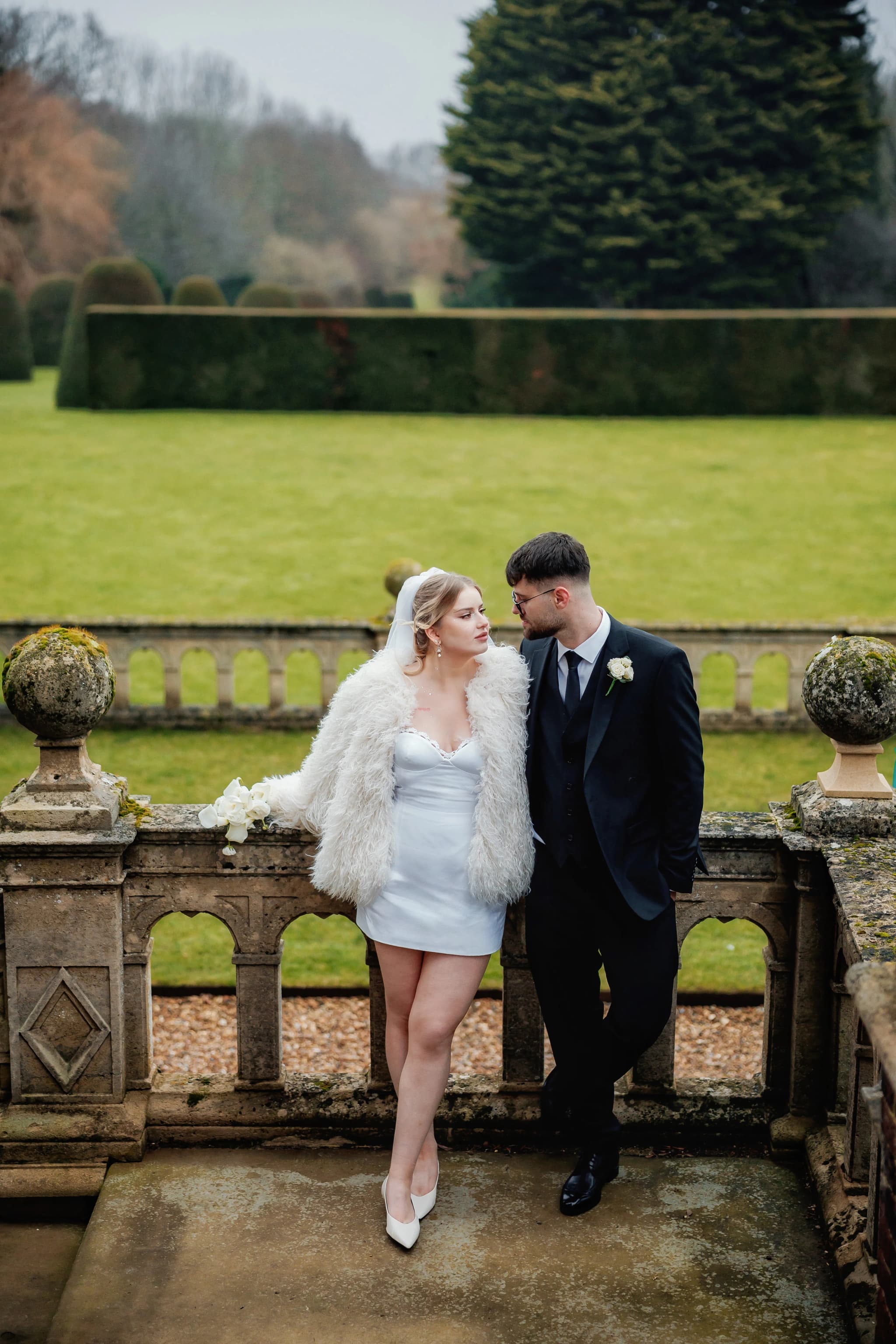 Castle wedding venue England stone archway
